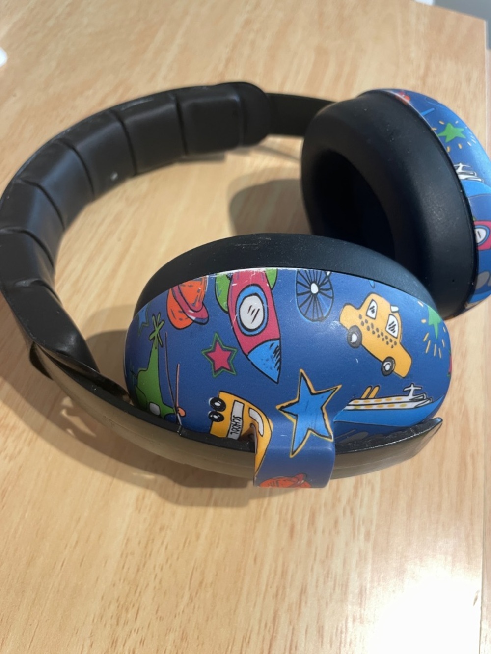 Children's Blue Patterned Over-Ear Headphones / earmuffs - Toddler Headset